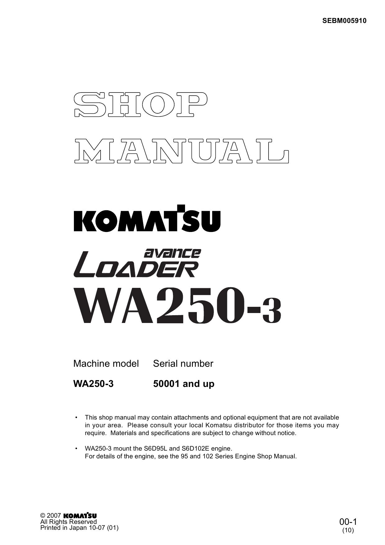 WA250-3 Shop Manual